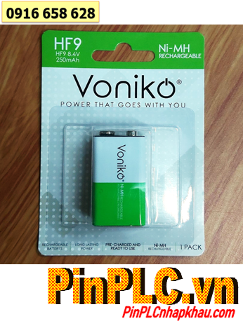 Voniko HF9, Pin sạc vuông 9v Voniko HF9 (9v 250mAh) chính hãng (Loại vỉ 1viên)